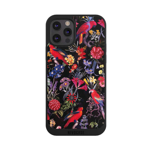 Apple iPhone 12 Pro Max NIVOpure Dark Flowers and Parrots