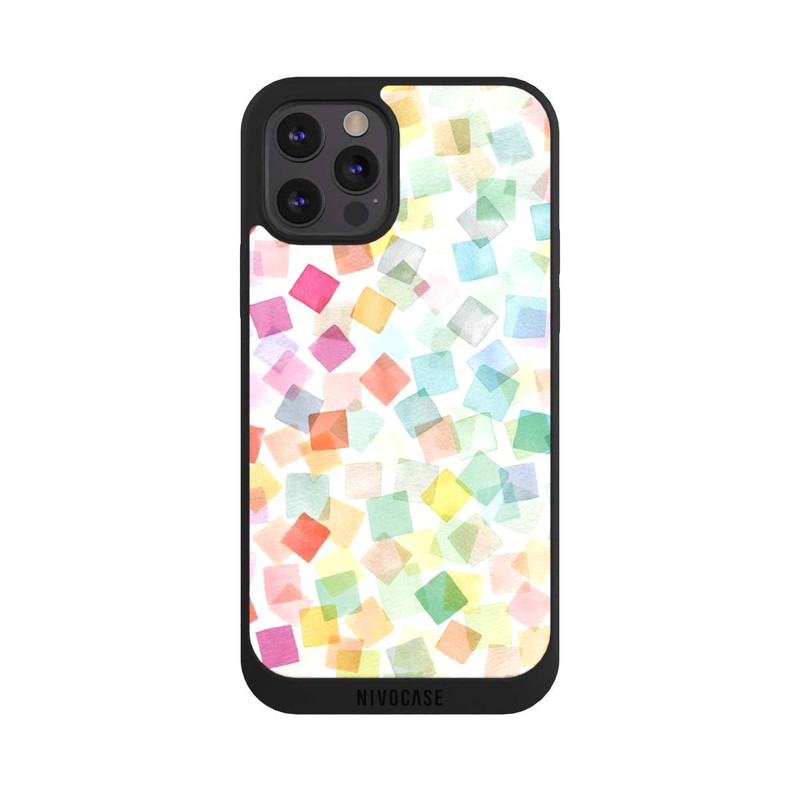 iPhone 12 Pro Max NIVOpure Confettis Plaids Géométriques Arc-en-ciel