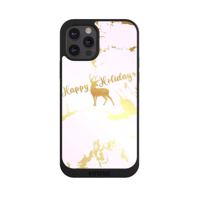 iPhone 12 Pro Max NIVOpure Happy Holidays Reindeer Gold