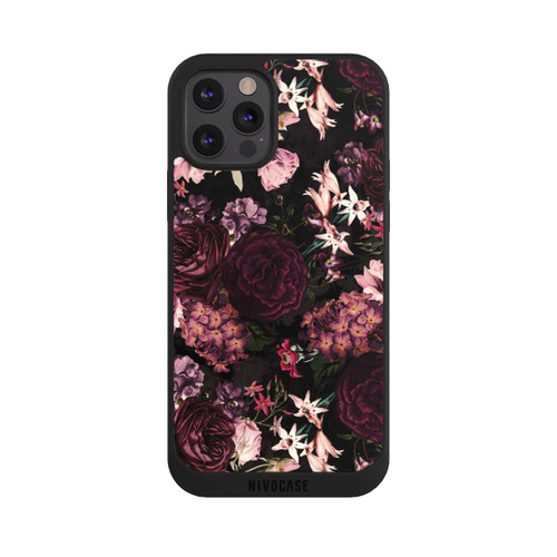 Apple iPhone 12 Pro Max NIVOpure Fond Fleur Violet Foncé