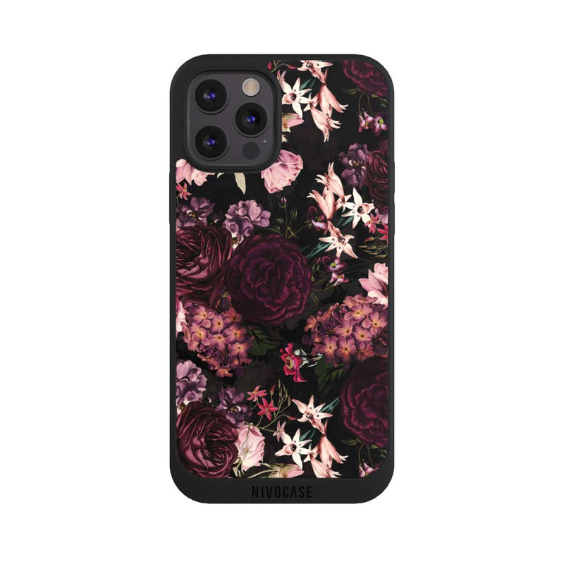 iPhone 12 Pro Max NIVOpure Fond Fleur Violet Foncé