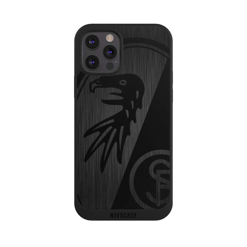 iPhone 12 Pro Max NIVOpure SC Freiburg Kratzen Horizontal Metall Hintergrund