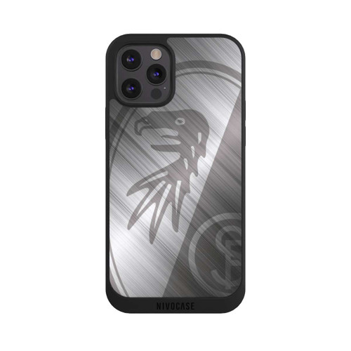 Apple iPhone 12 Pro Max NIVOpure SC Freiburg Glänzendes Metall Hintergrund