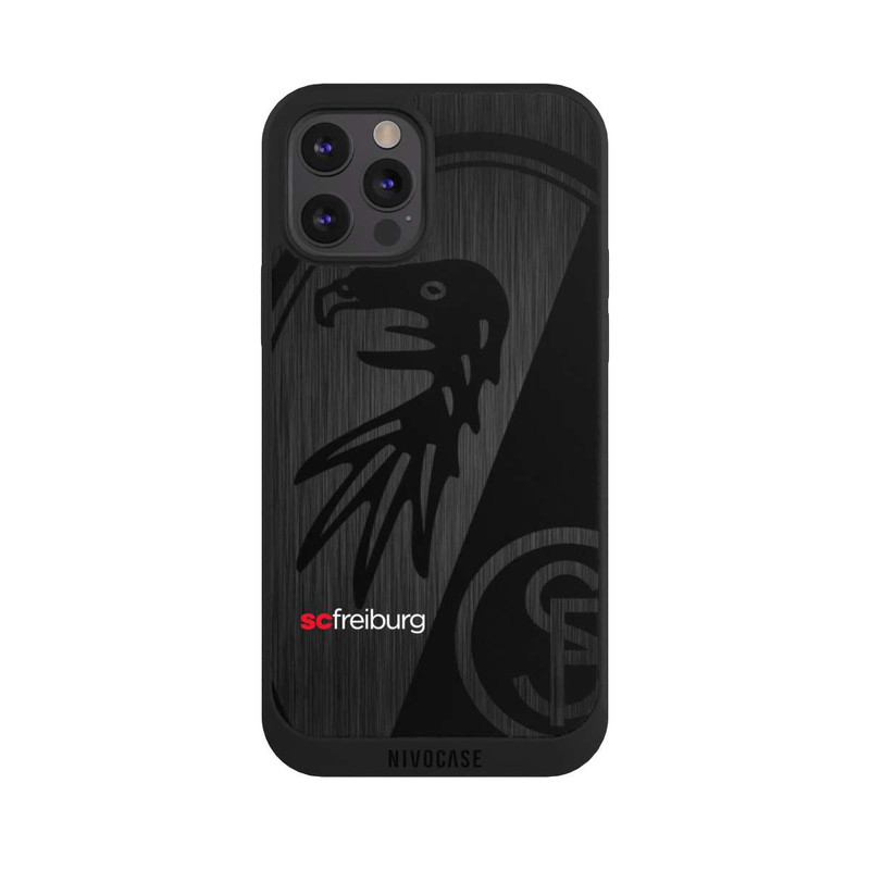 iPhone 12 Pro Max NIVOpure  Kratzen Metall Hintergrund mit dem Schriftzug  Vertikal SC Freiburg