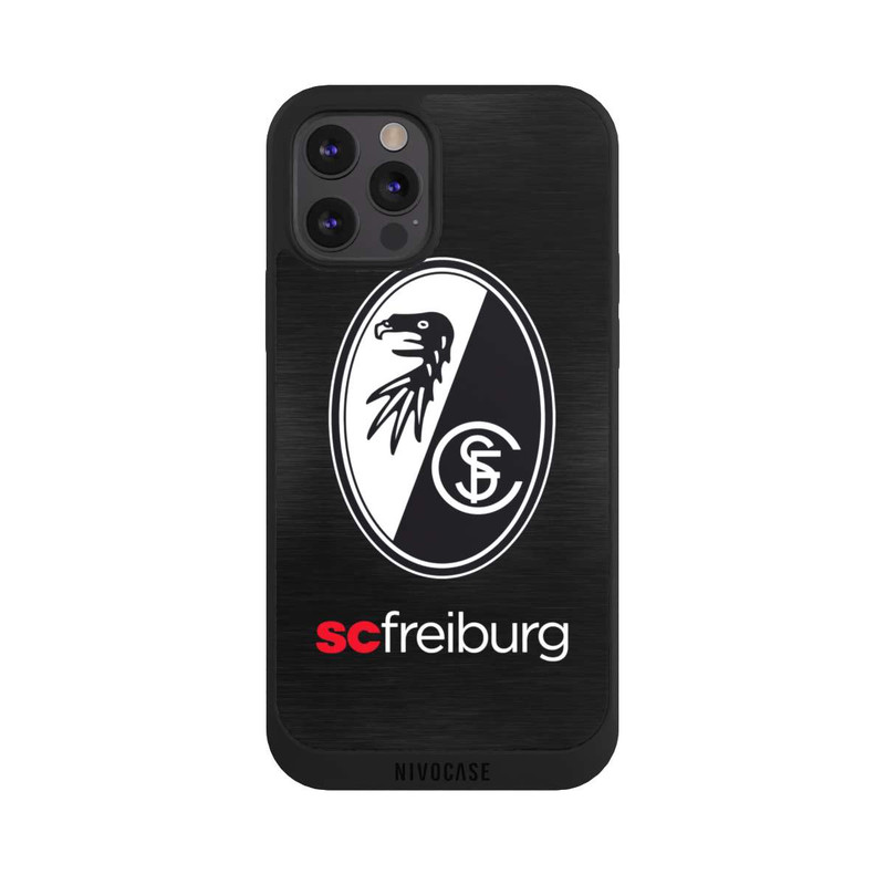 iPhone 12 Pro Max NIVOpure  Kratzen Metall Hintergrund mit dem Schriftzug  Horizontal SC Freiburg