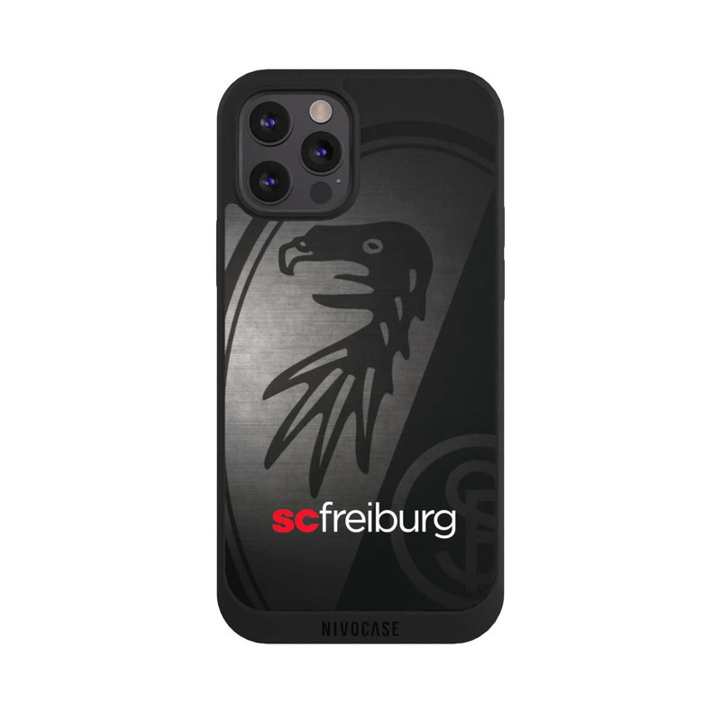 iPhone 12 Pro Max NIVOpure Dot Metall Hintergrund mit dem Schriftzug SC Freiburg