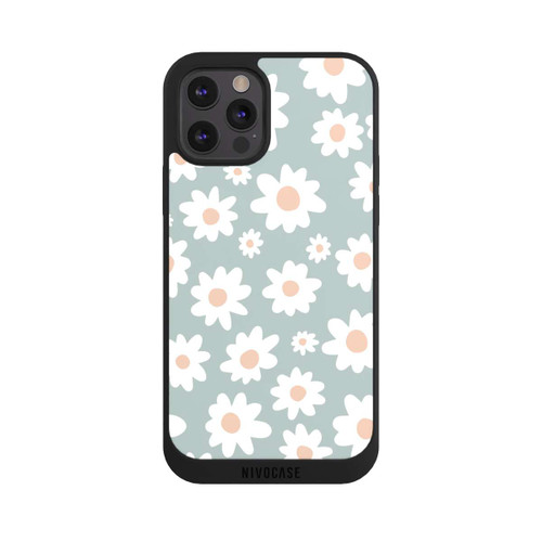 Apple iPhone 12 Pro Max NIVOpure Daisy Flower Seamless Pattern Green