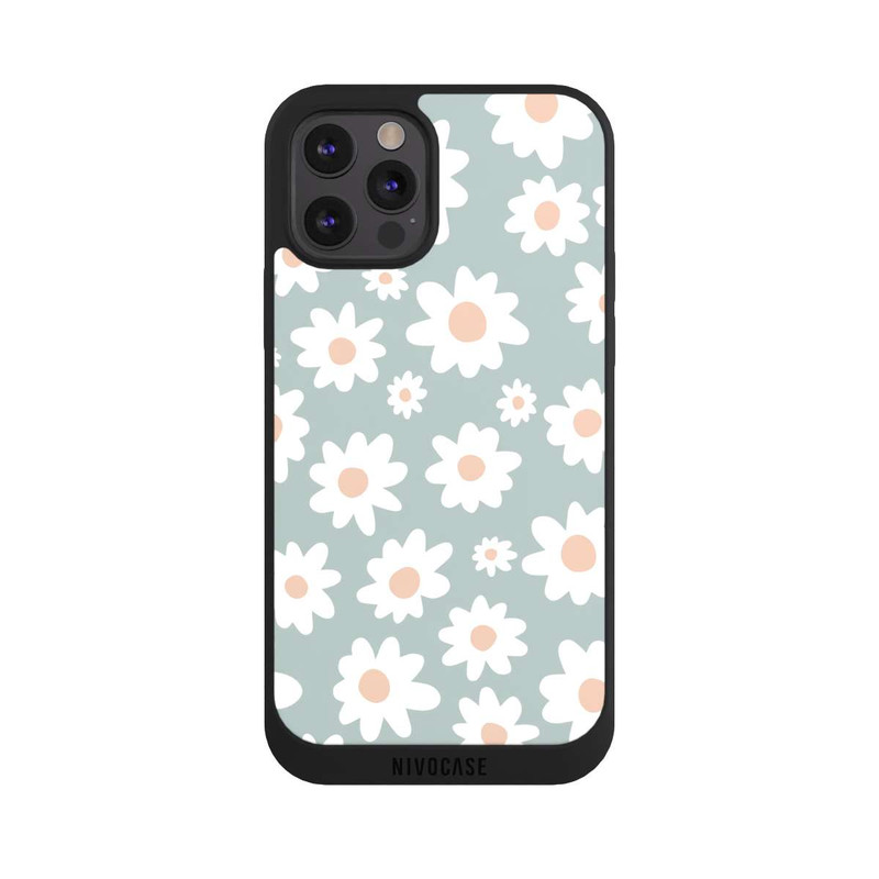 iPhone 12 Pro Max NIVOpure Gänseblümchen Muster grün