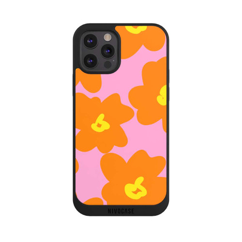Apple iPhone 12 Pro Max NIVOpure Fleurs Rétro Rose &amp; Orange