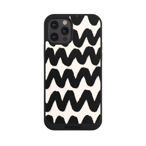 Apple iPhone 12 Pro Max NIVOpure Vagues Noires Pattern