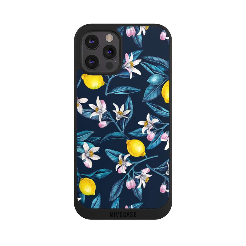 iPhone 12 Pro Max NIVOpure Zitronen und Blüten dunkel