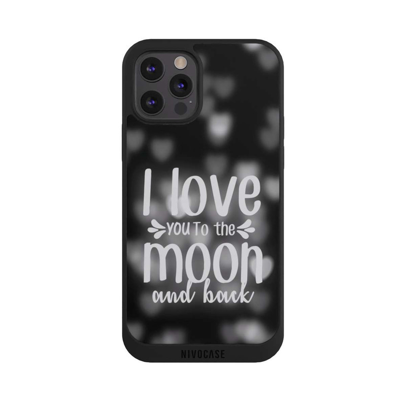 iPhone 12 Pro Max NIVOpure I Love You to The Moon And Back Black Hearts