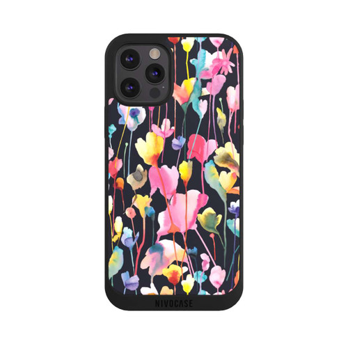 Apple iPhone 12 Pro Max NIVOpure Fleurs sauvages Noir