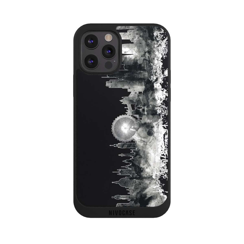 iPhone 12 Pro Max NIVOpure London Ligne d'horizon BW Noir