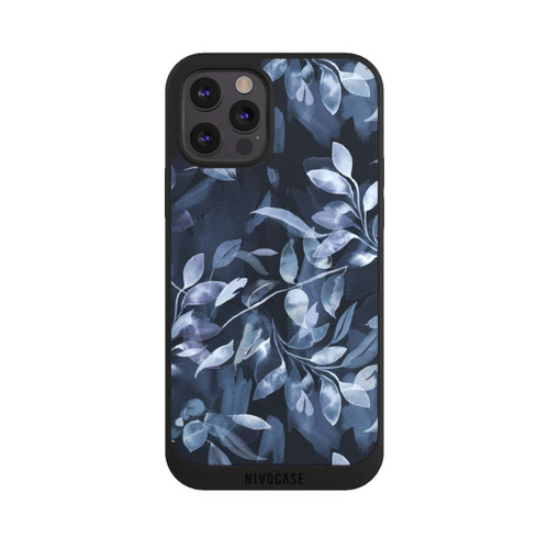 Apple iPhone 12 Pro Max NIVOpure Aquarelle Feuilles Mystiques Marine