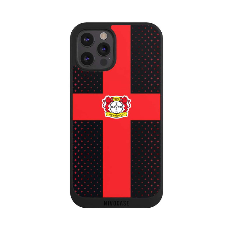 iPhone 12 Pro Max NIVOpure Bayer 04 Leverkusen Rotes Kreuz auf Schwarz