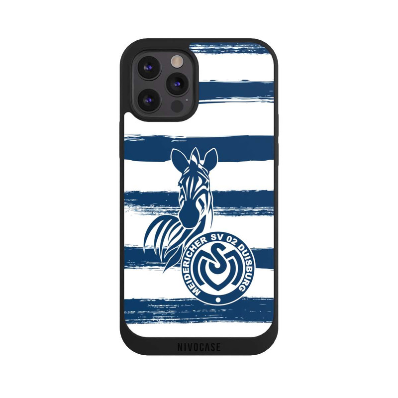 iPhone 12 Pro Max NIVOpure MSV Duisburg Blau Weiß Gestreift