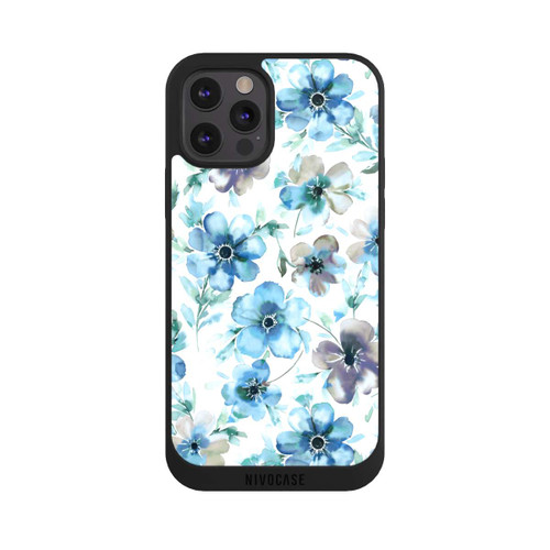 Apple iPhone 12 Pro Max NIVOpure Blaues Blumenmuster Trendy