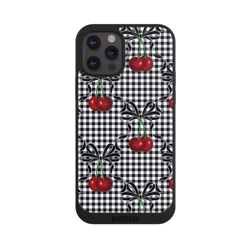 Apple iPhone 12 Pro Max NIVOpure Cherry Pattern Black