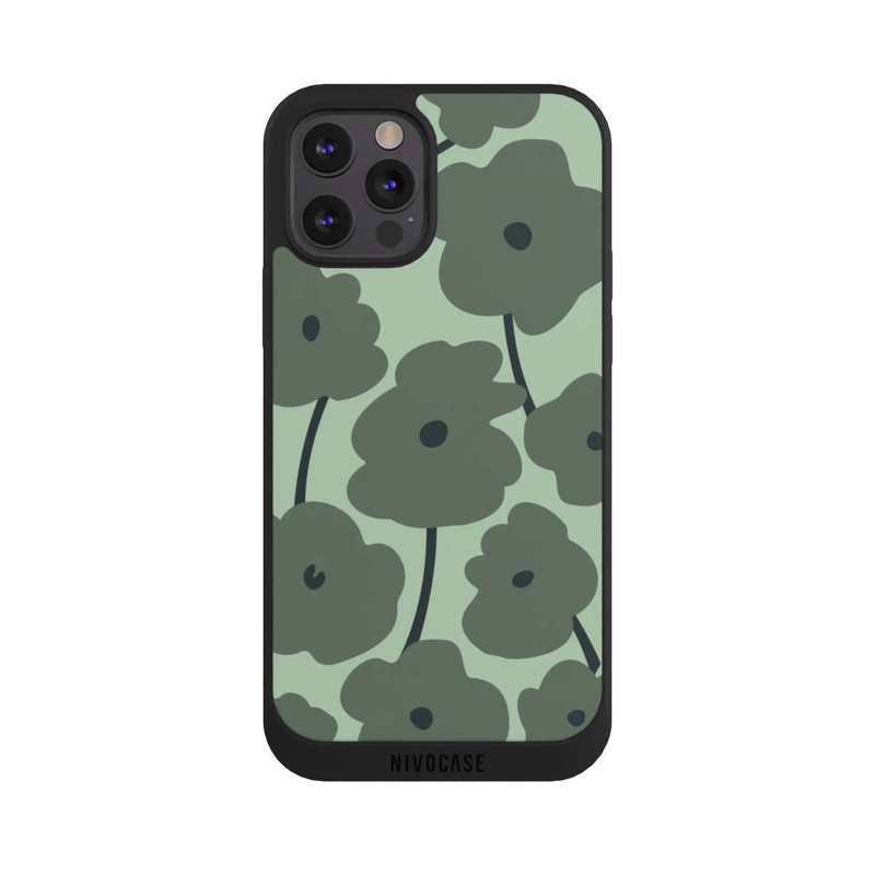 iPhone 12 Pro Max NIVOpure Fleurs Minimalistes Vertes