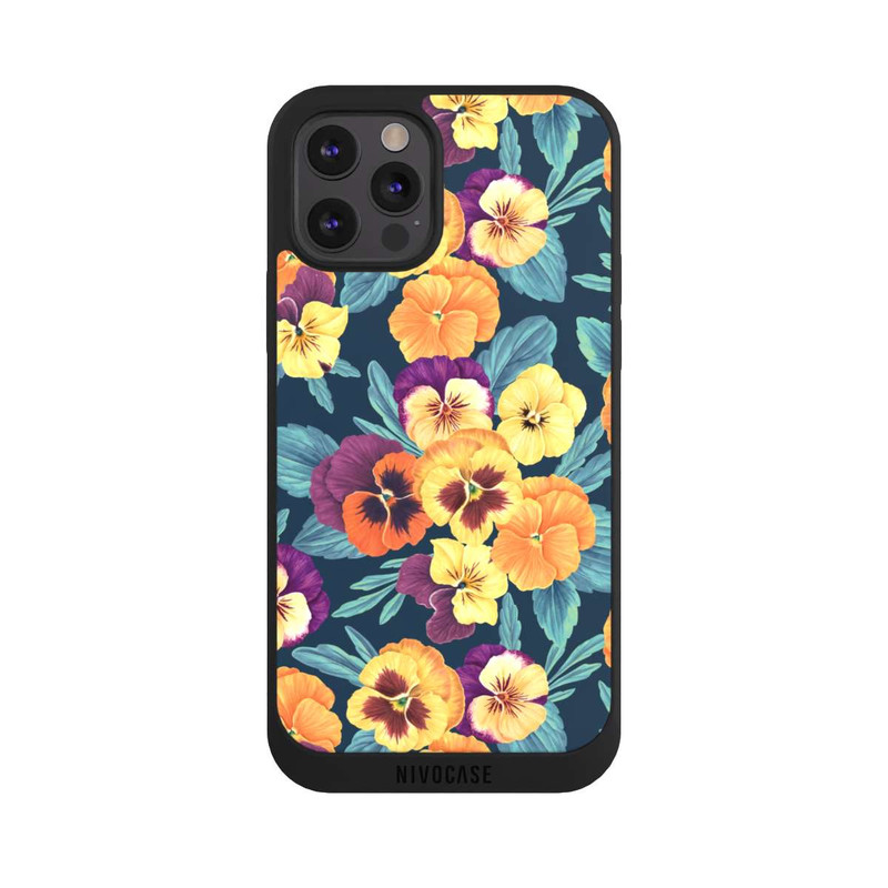 iPhone 12 Pro Max NIVOpure Pansies on Navy