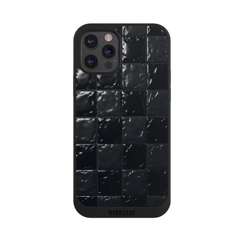 iPhone 12 Pro Max NIVOpure Black Tile Pattern look with AI