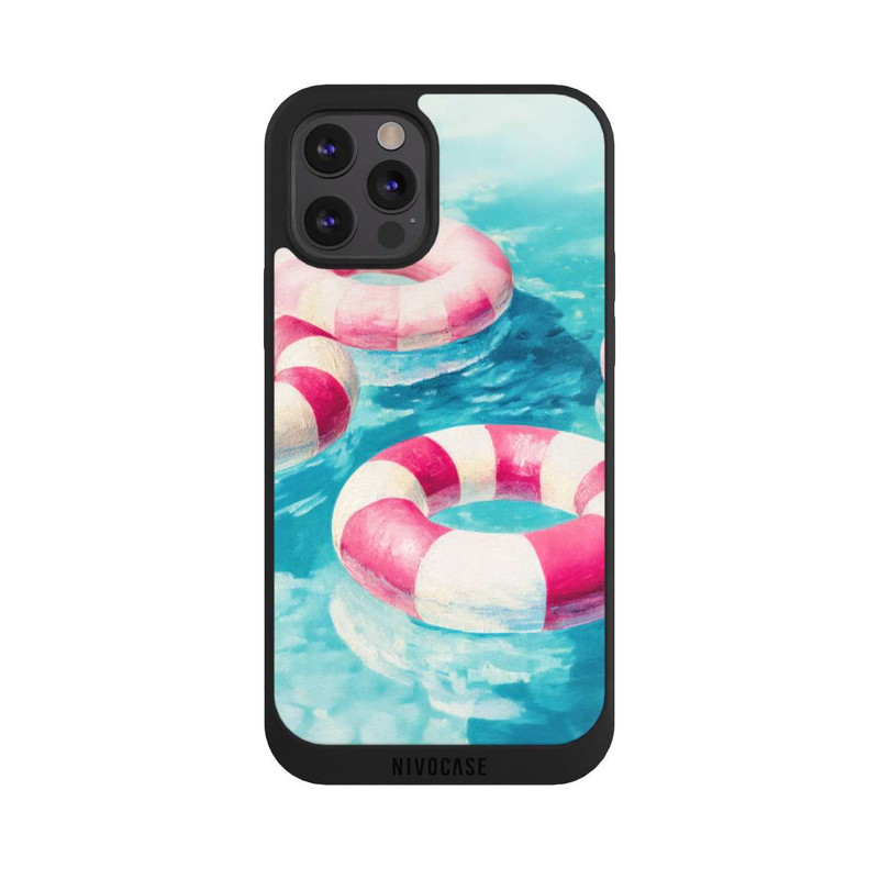 iPhone 12 Pro Max NIVOpure Striped Swim Rings in The Pool