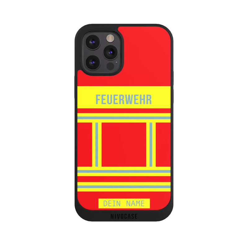 iPhone 12 Pro Max NIVOpure Feuerwehr Uniform Rot Personalisierbar