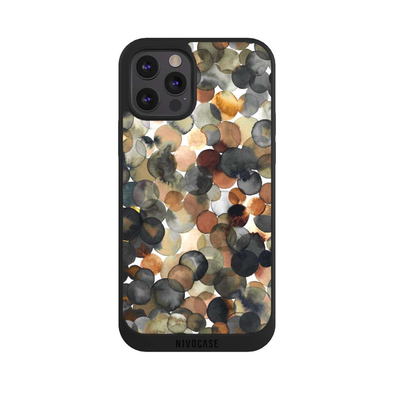 iPhone 12 Pro Max NIVOpure Watercolor Dots Brown Pattern