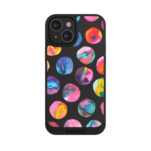 Apple iPhone 13 Mini NIVOpure Colorful Ink Marbles Dots Black