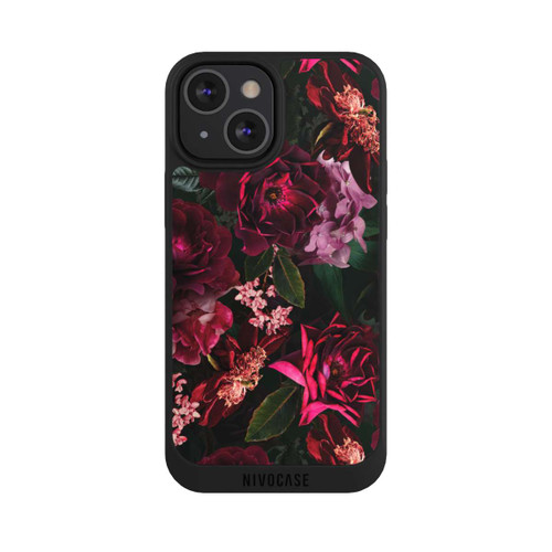 Apple iPhone 13 Mini NIVOpure Dark Red and Pink Flowers