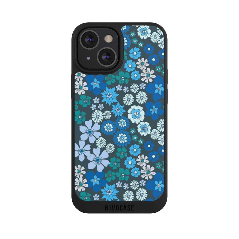 iPhone 13 Mini NIVOpure Blue Flowers DeinDesign