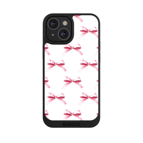 Apple iPhone 13 Mini NIVOpure Pink Bow on White Pattern