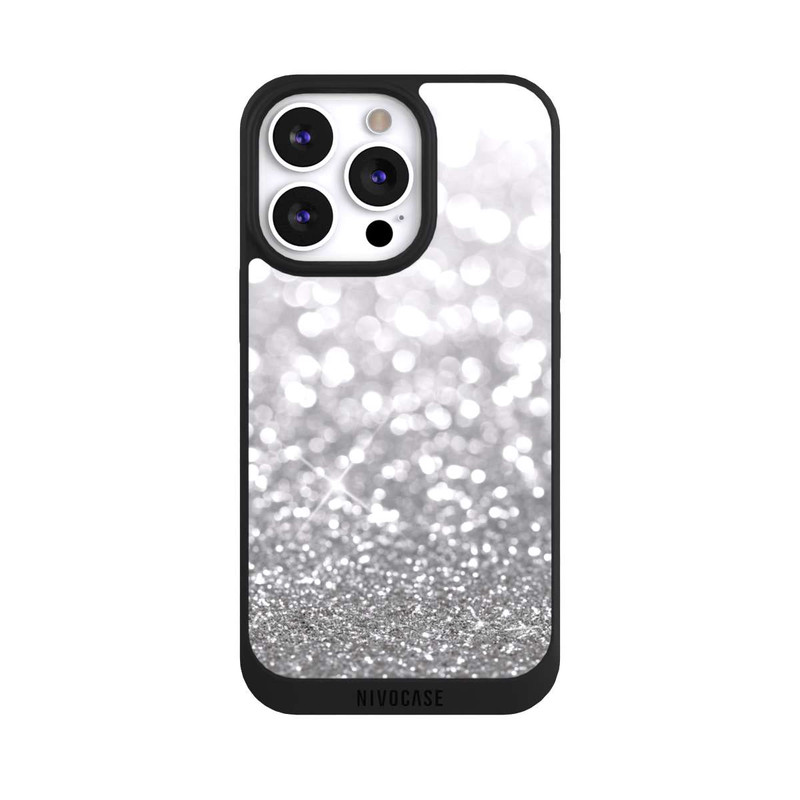 iPhone 13 Pro NIVOpure Pluie de Paillettes Argentées Look