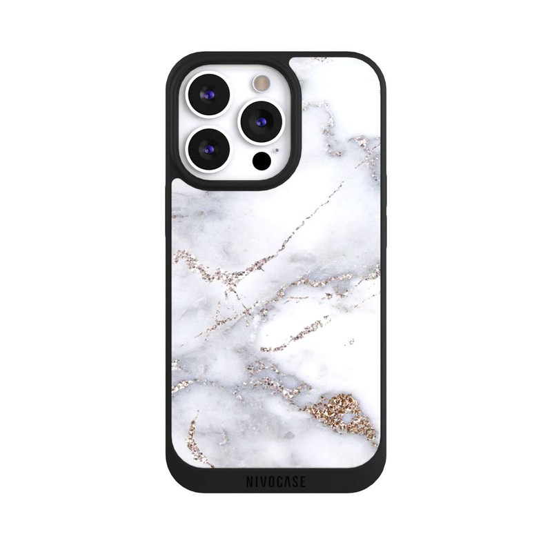 iPhone 13 Pro NIVOpure Silberglitzer Marmorlook
