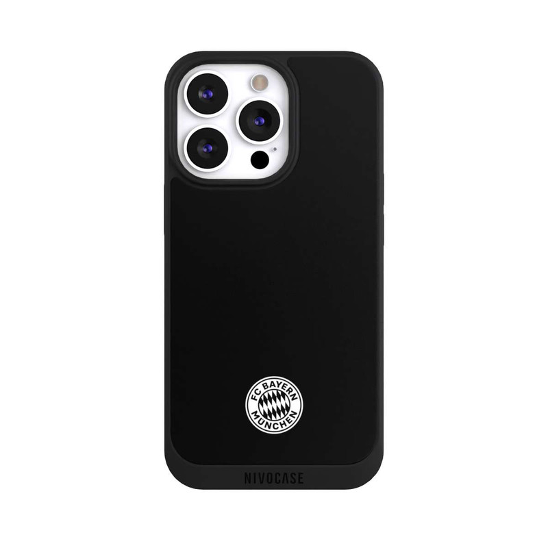iPhone 13 Pro NIVOpure Logo FCB Classique Petit - Blanc sur Fond Noir