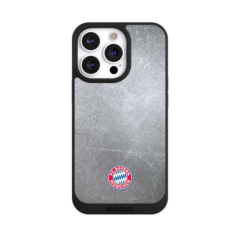 iPhone 13 Pro NIVOpure Logo FCB Classique Petit - Coloré sur Fond Métallique