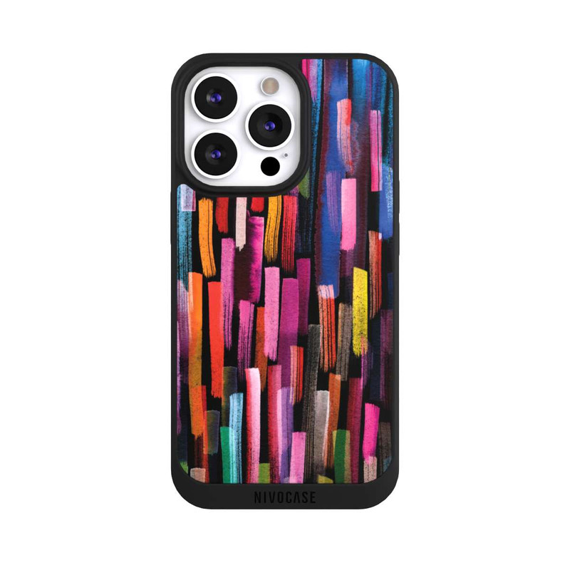 iPhone 13 Pro NIVOpure Coups De Pinceaux Colorés Noir