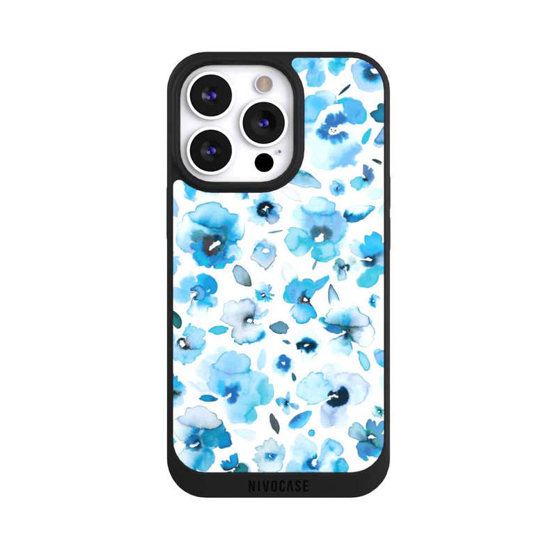iPhone 13 Pro NIVOpure Blaue tropische Blumen