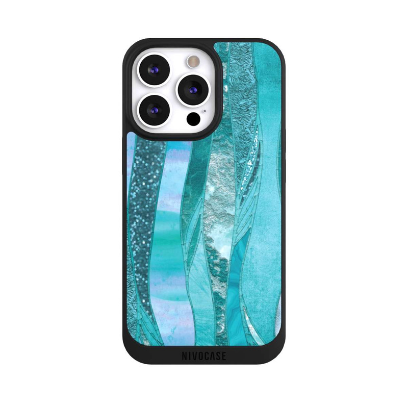 iPhone 13 Pro NIVOpure Look pailleté glamour bleu