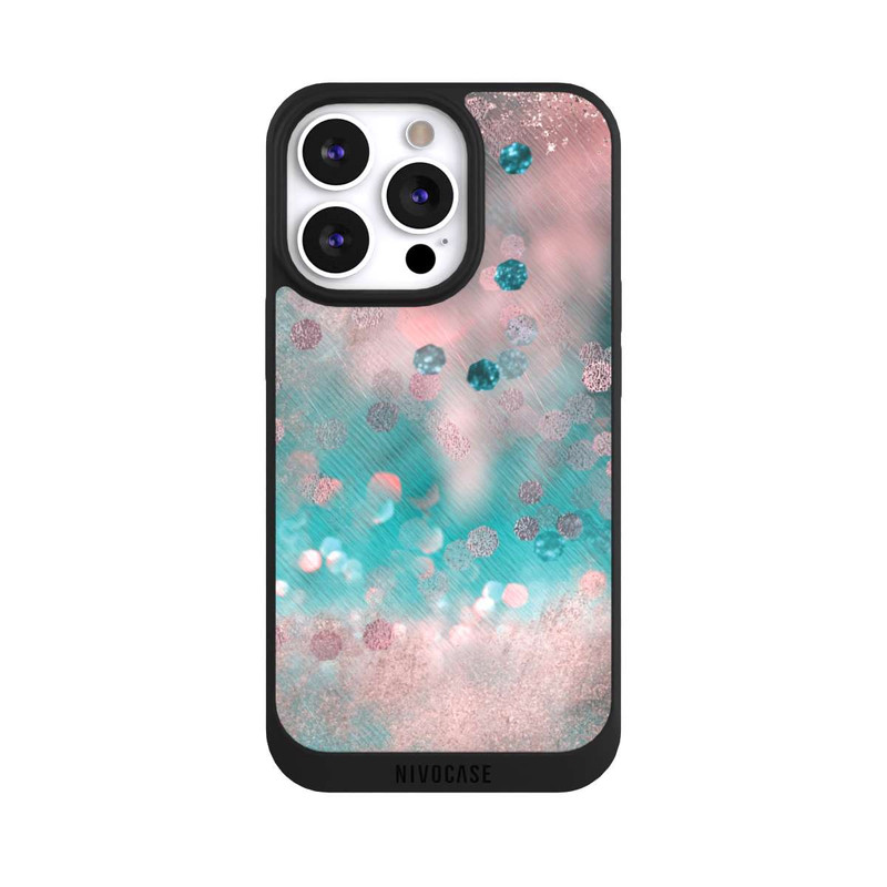 iPhone 13 Pro NIVOpure Look pailleté glamour turquoise