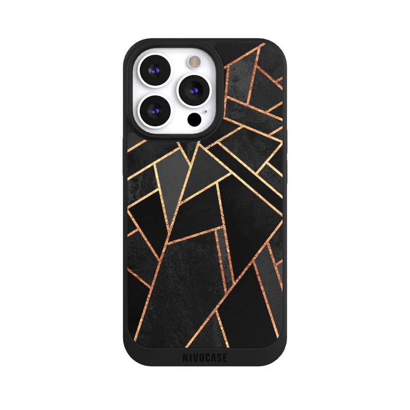 iPhone 13 Pro NIVOpure Schwarze Nacht Gold Druck