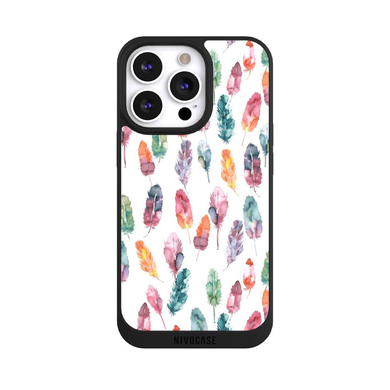 iPhone 13 Pro NIVOpure Aquarellfedern Boho
