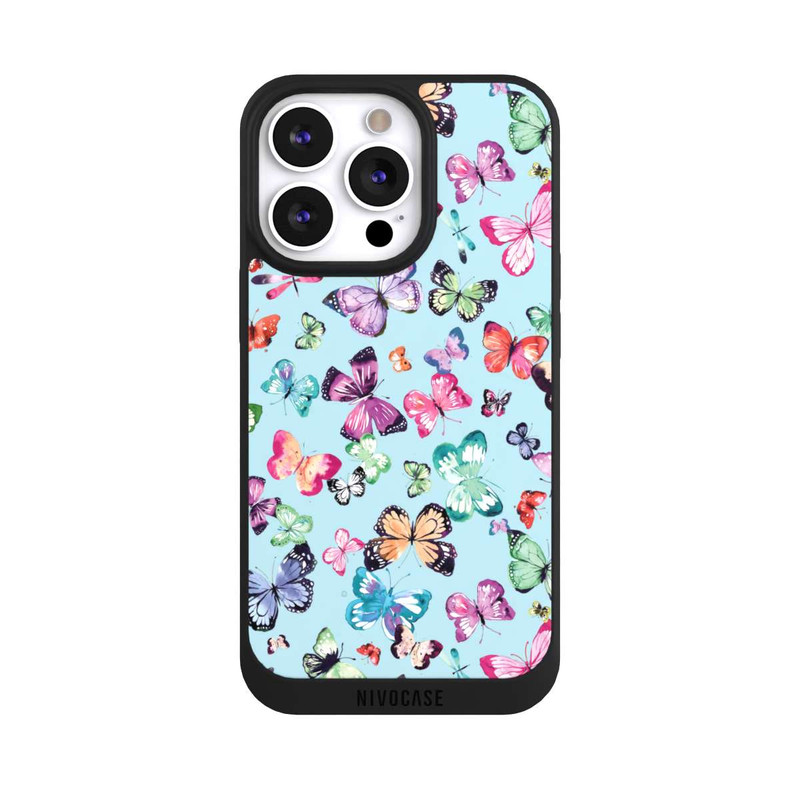 iPhone 13 Pro NIVOpure Schmetterlinge rosa orange blau