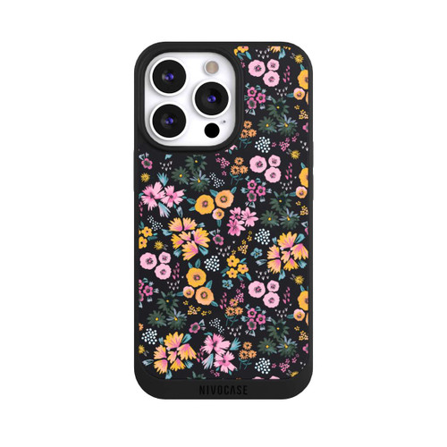 Apple iPhone 13 Pro NIVOpure Kleine bunte Blumen Schwarz 2