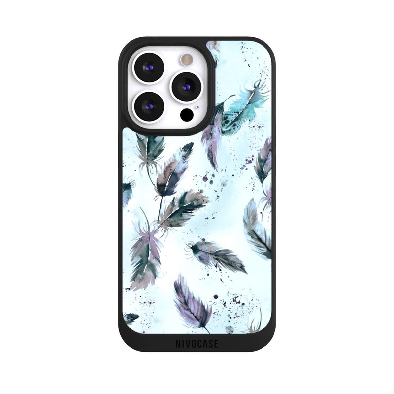 iPhone 13 Pro NIVOpure Magische Federn Sanftes Blau