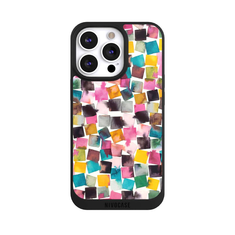 iPhone 13 Pro NIVOpure Plaids Géométriques Aquarelle Rose
