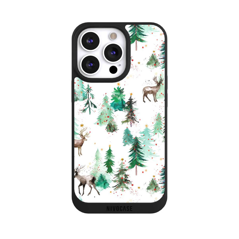 iPhone 13 Pro NIVOpure Hirsche und Winterweihnachtsbäume