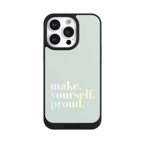 Apple iPhone 13 Pro NIVOpure Make Yourself Proud Zitat-Minze und Farbverlauf