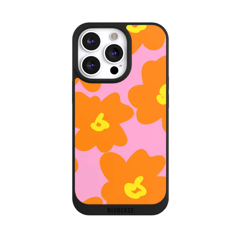 iPhone 13 Pro NIVOpure Fleurs Rétro Rose & Orange